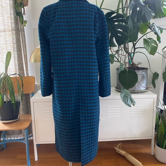Blue Houndstooth Maxi Coat - Picture 4 of 6